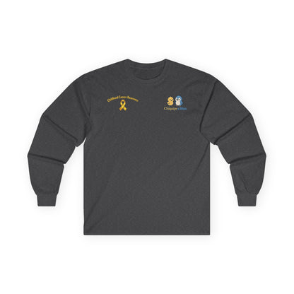 Long Sleeve Tee — Childhood Cancer Awareness 'Champion for a Cure' Ribbon Design