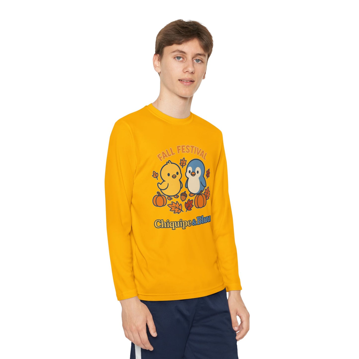 Fall Festival Youth Long Sleeve Tee, Cute Autumn Shirt for Kids, Perfect for Thanksgiving, Halloween, Family Gatherings, Cozy Casual Wear
