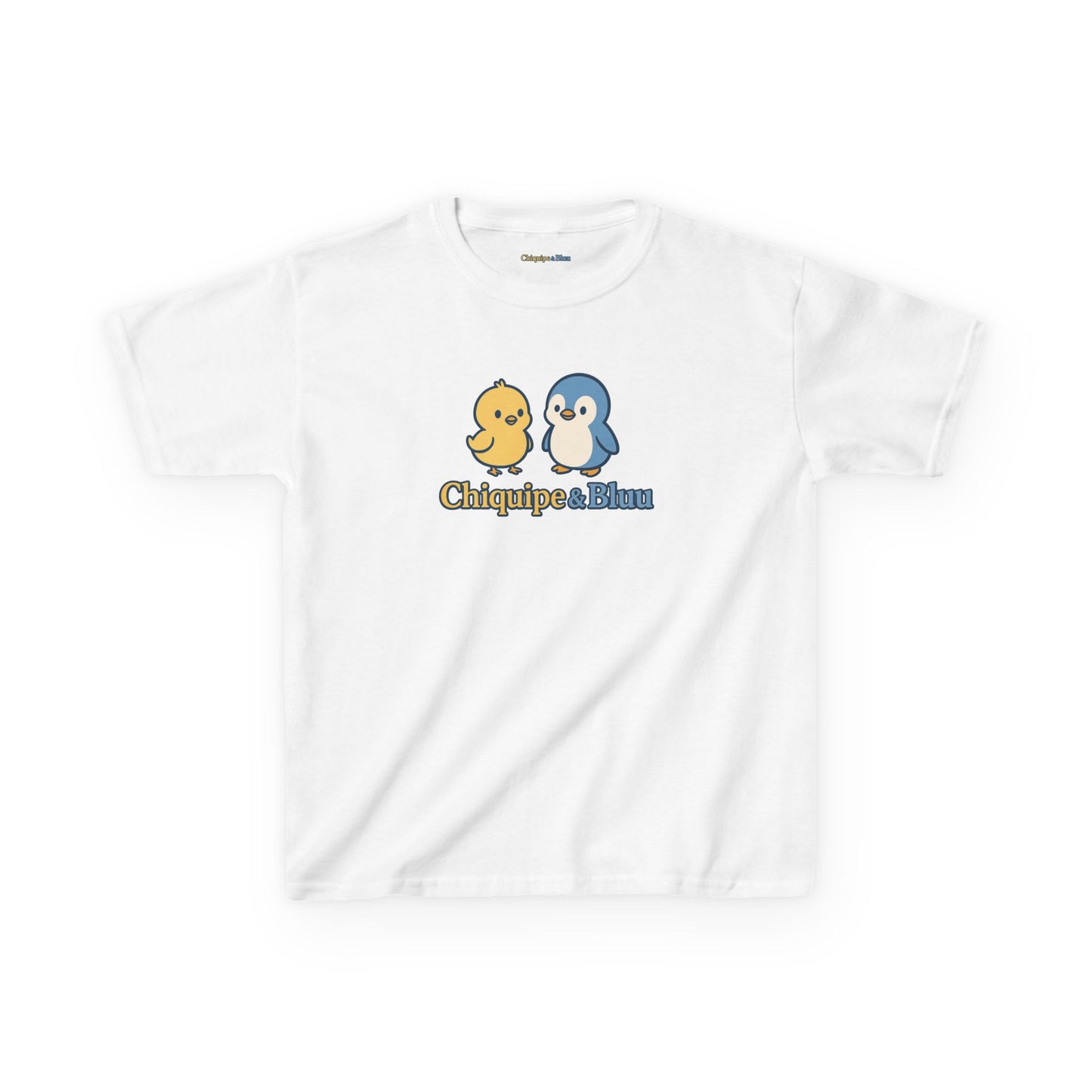 Kids Tee — Cute Chick & Penguin "Chiquipe & " Graphic