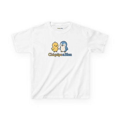 Kids Tee — Cute Chick & Penguin "Chiquipe & " Graphic