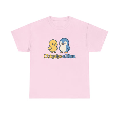 Chiquipe & Bluu Unisex Cotton Tee - Cute Animal Duo T-Shirt, Gift for Kids, Fun Casual Wear, Birthday Present, Graphic Tee