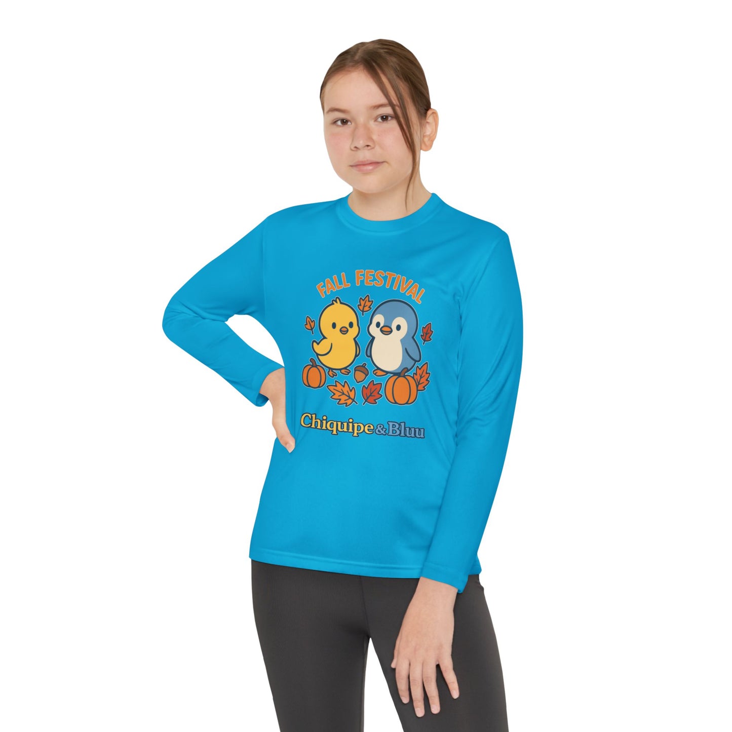 Fall Festival Youth Long Sleeve Tee, Cute Autumn Shirt for Kids, Perfect for Thanksgiving, Halloween, Family Gatherings, Cozy Casual Wear