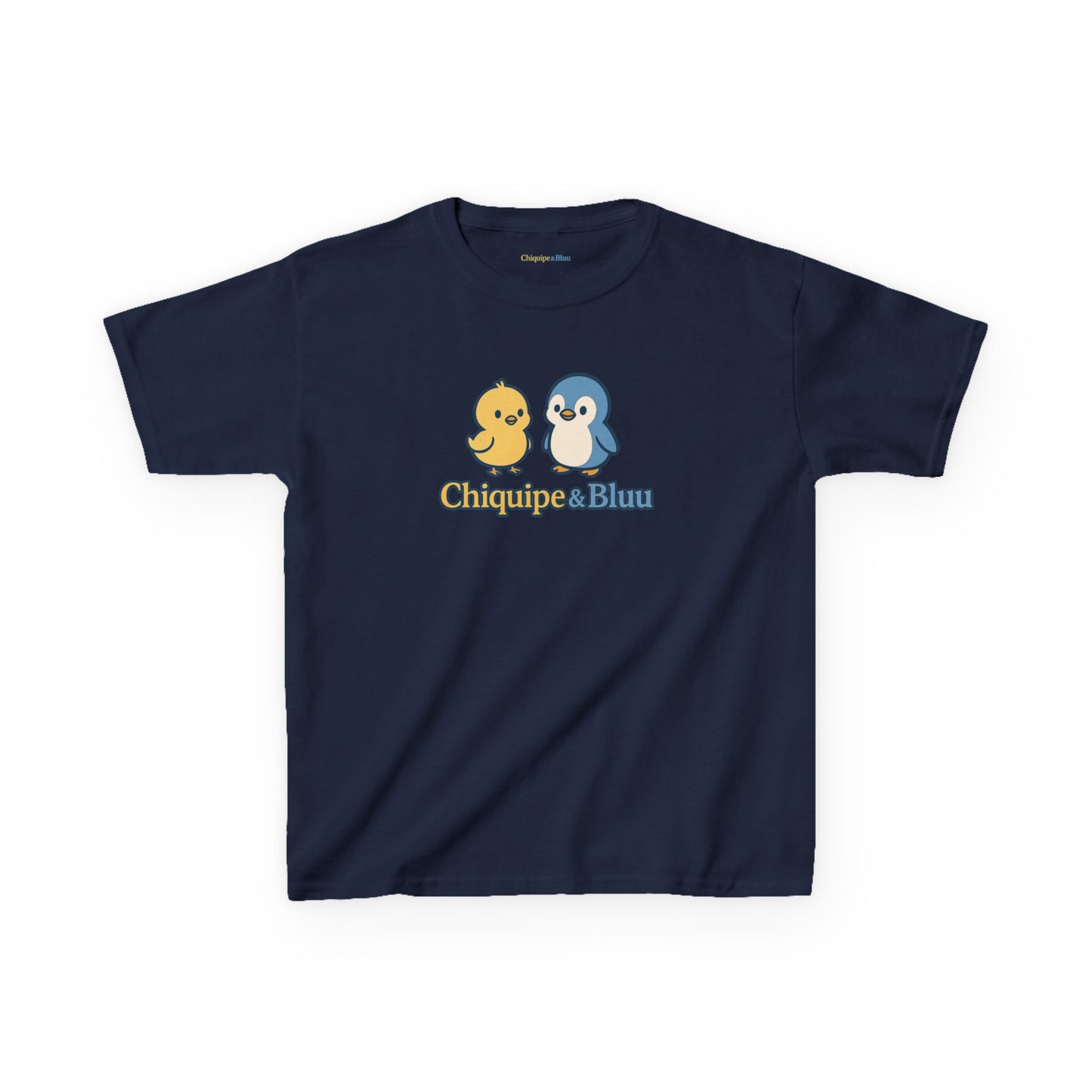 Kids Tee — Cute Chick & Penguin "Chiquipe & " Graphic