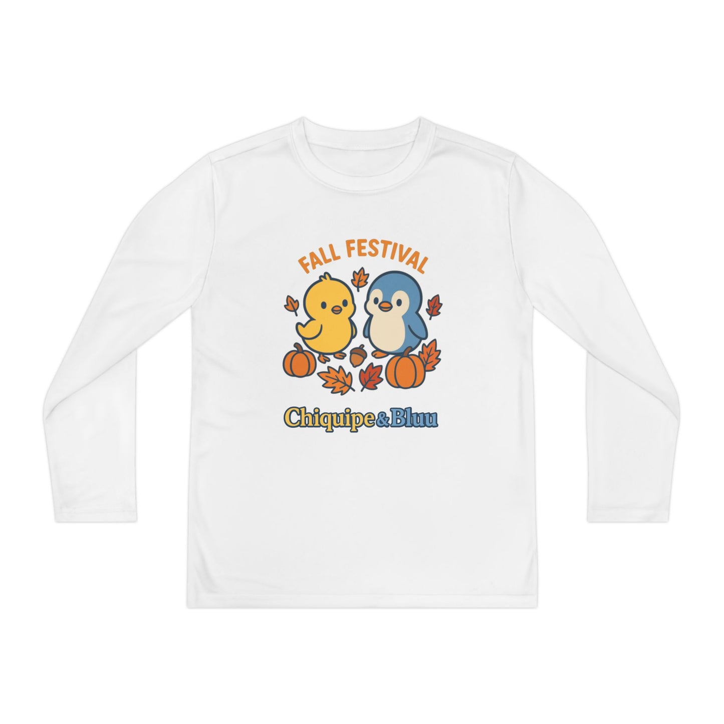 Fall Festival Youth Long Sleeve Tee, Cute Autumn Shirt for Kids, Perfect for Thanksgiving, Halloween, Family Gatherings, Cozy Casual Wear