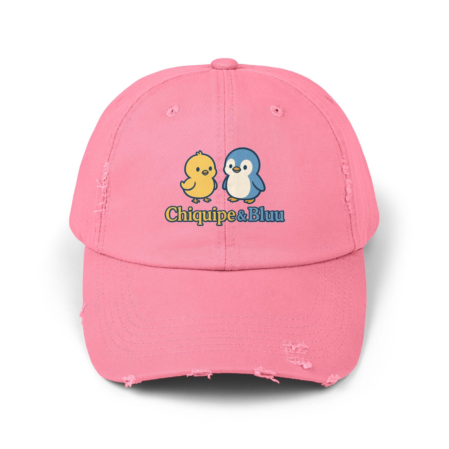 Unisex Distressed Cap with Adorable Chiquipe & Bluu Design, Fun Accessories for Everyday Wear, Perfect Gift for Animal Lovers, Summer [...]