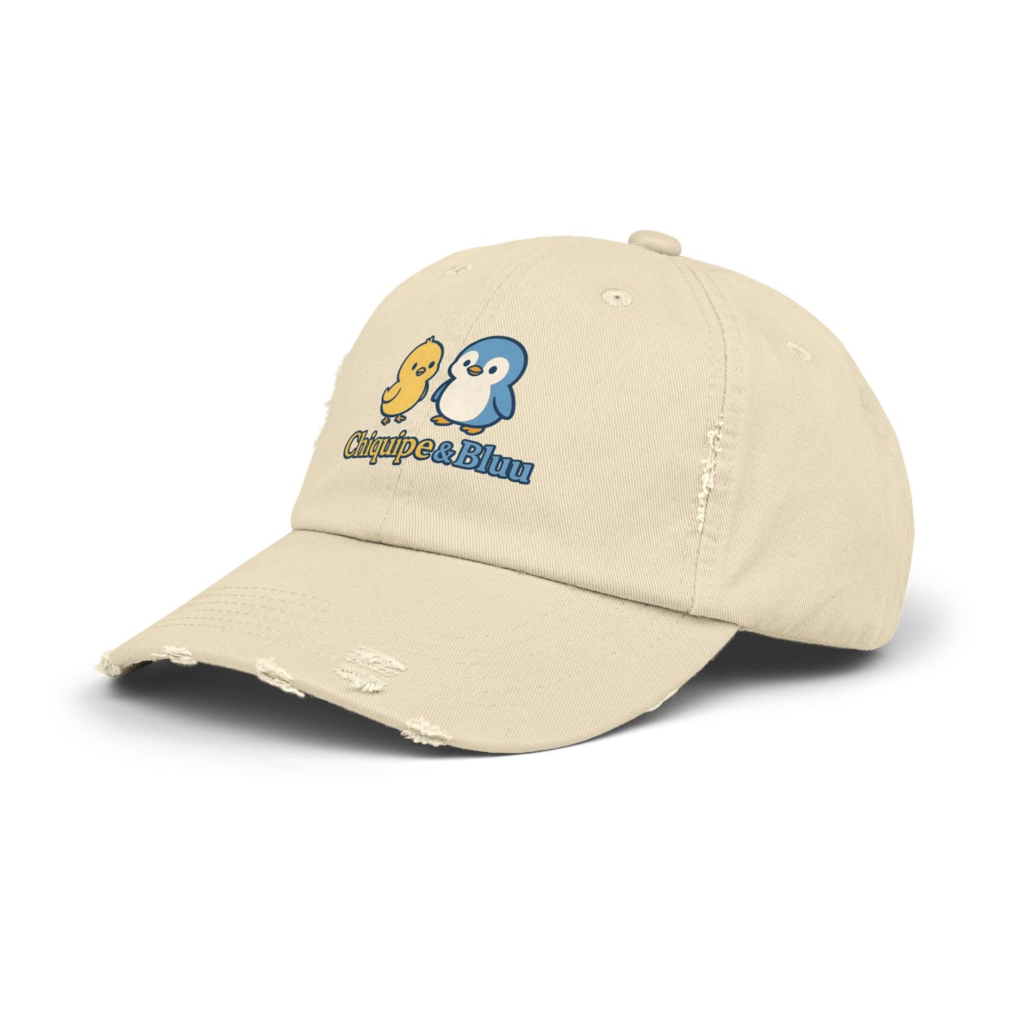 Unisex Distressed Cap with Adorable Chiquipe & Bluu Design, Fun Accessories for Everyday Wear, Perfect Gift for Animal Lovers, Summer [...]