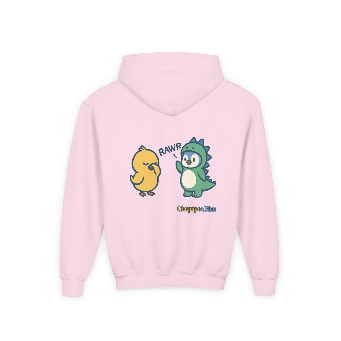Chiquipe & Bluu Youth Hoodie, Fun Kids Sweatshirt, Cozy Pullover for Playdates, Birthday Gift, Cute Animal Design