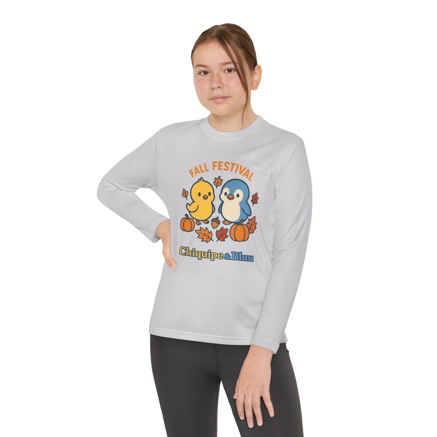 Fall Festival Youth Long Sleeve Tee, Cute Autumn Shirt for Kids, Perfect for Thanksgiving, Halloween, Family Gatherings, Cozy Casual Wear