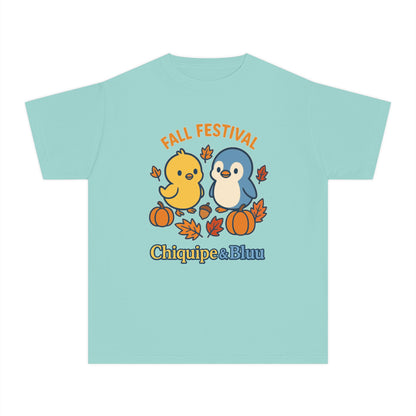 Fall Festival Youth Tee, Cute Kids Shirt, Autumn Apparel, Seasonal T-Shirt, Thanksgiving Gift, Cartoon Design