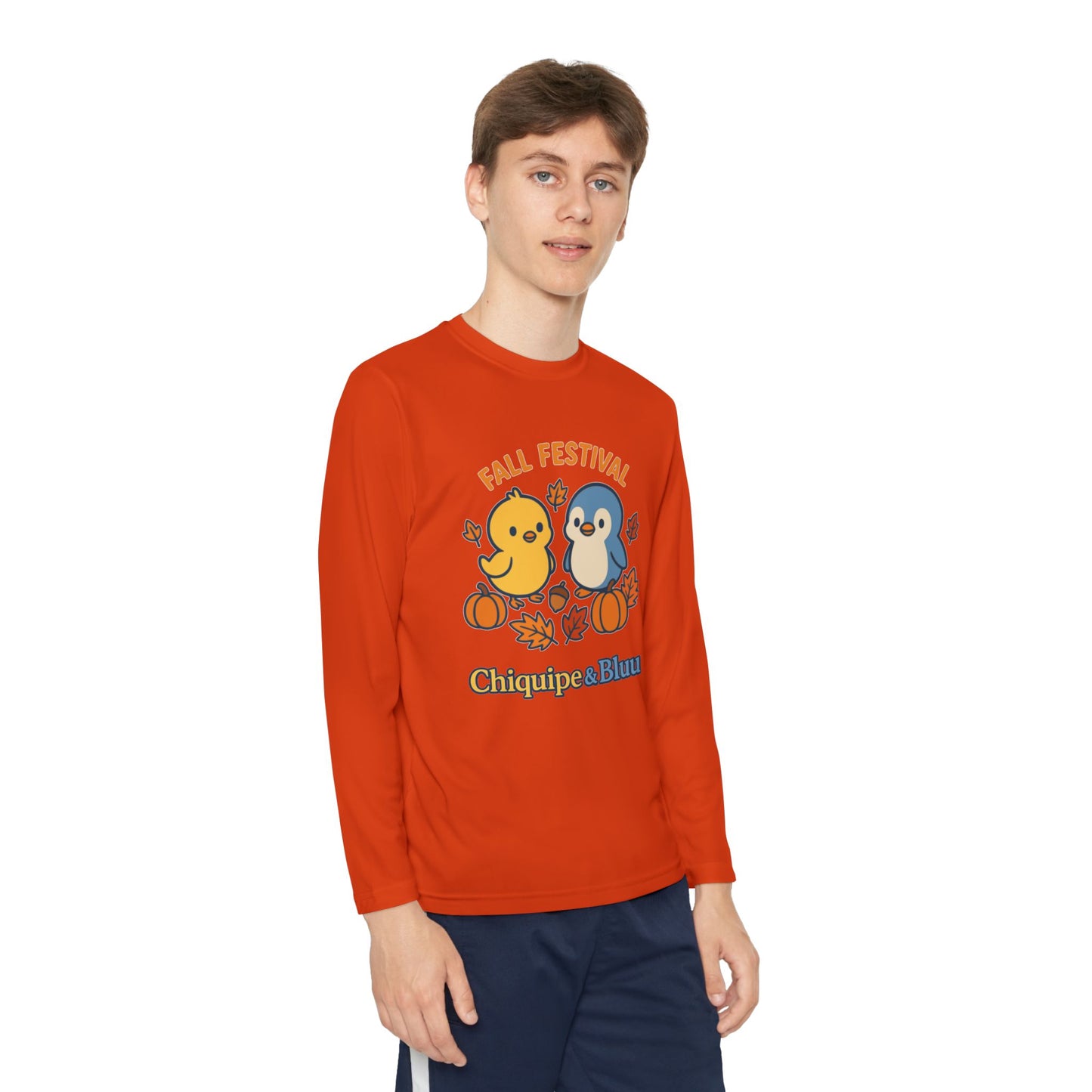 Fall Festival Youth Long Sleeve Tee, Cute Autumn Shirt for Kids, Perfect for Thanksgiving, Halloween, Family Gatherings, Cozy Casual Wear