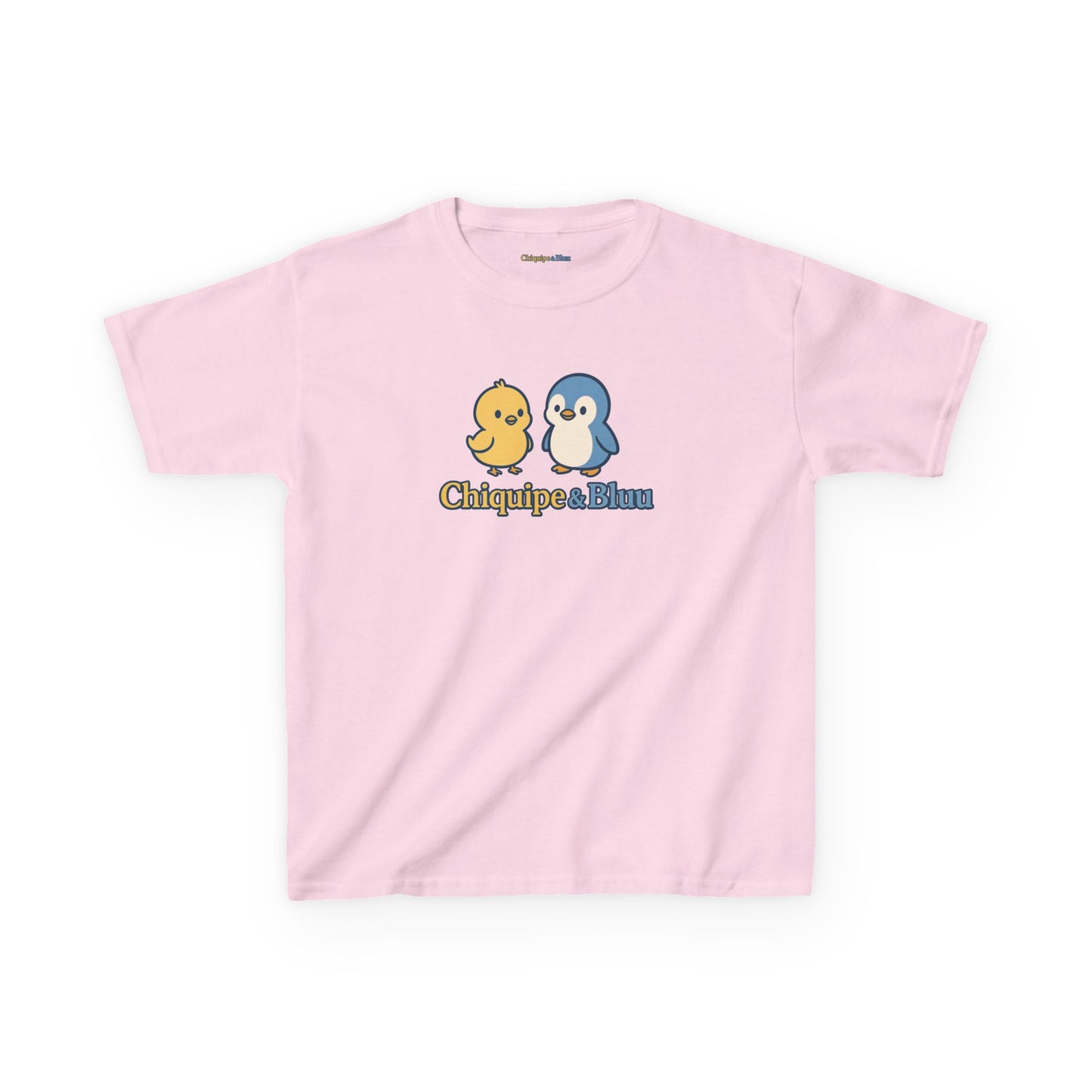 Kids Tee — Cute Chick & Penguin "Chiquipe & " Graphic
