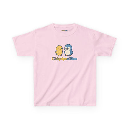 Kids Tee — Cute Chick & Penguin "Chiquipe & " Graphic