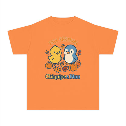 Fall Festival Youth Tee, Cute Kids Shirt, Autumn Apparel, Seasonal T-Shirt, Thanksgiving Gift, Cartoon Design