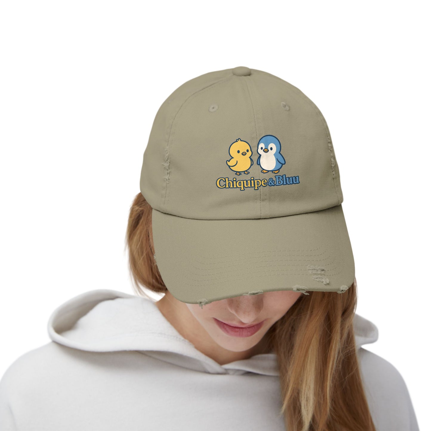 Unisex Distressed Cap with Adorable Chiquipe & Bluu Design, Fun Accessories for Everyday Wear, Perfect Gift for Animal Lovers, Summer [...]