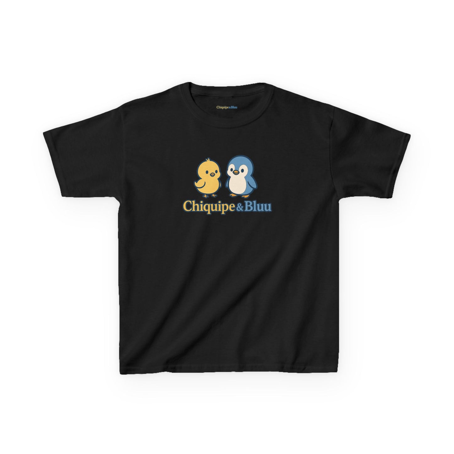 Kids Tee — Cute Chick & Penguin "Chiquipe & " Graphic