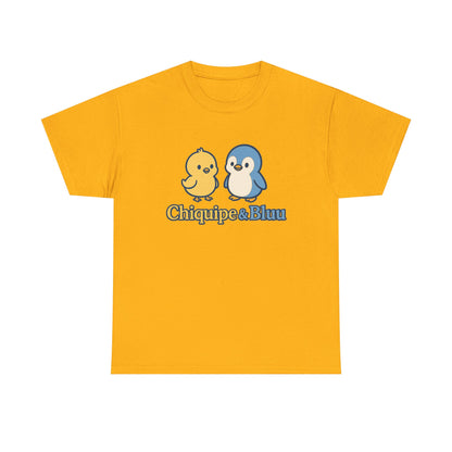 Chiquipe & Bluu Unisex Cotton Tee - Cute Animal Duo T-Shirt, Gift for Kids, Fun Casual Wear, Birthday Present, Graphic Tee